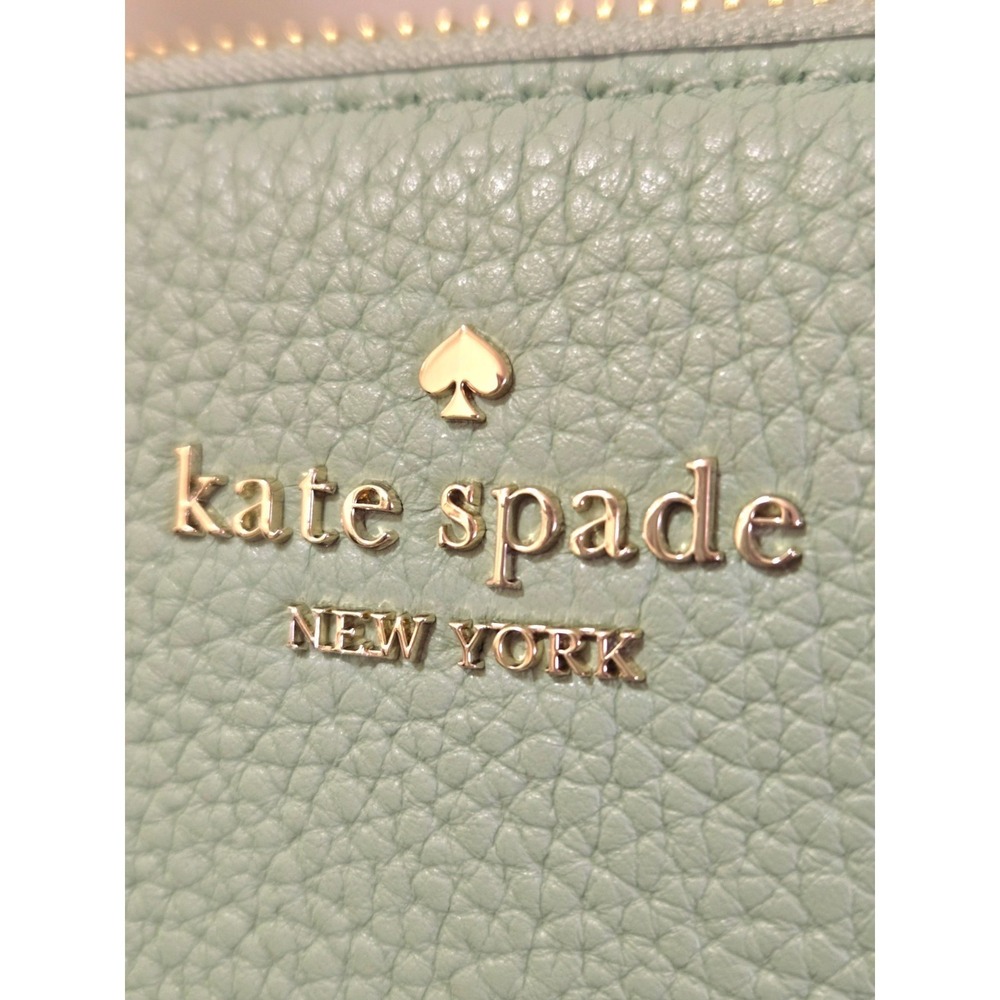 Kate Spade Mint Leather Crossbody Handbag Beach Glass Leila Triple Gusset NWT